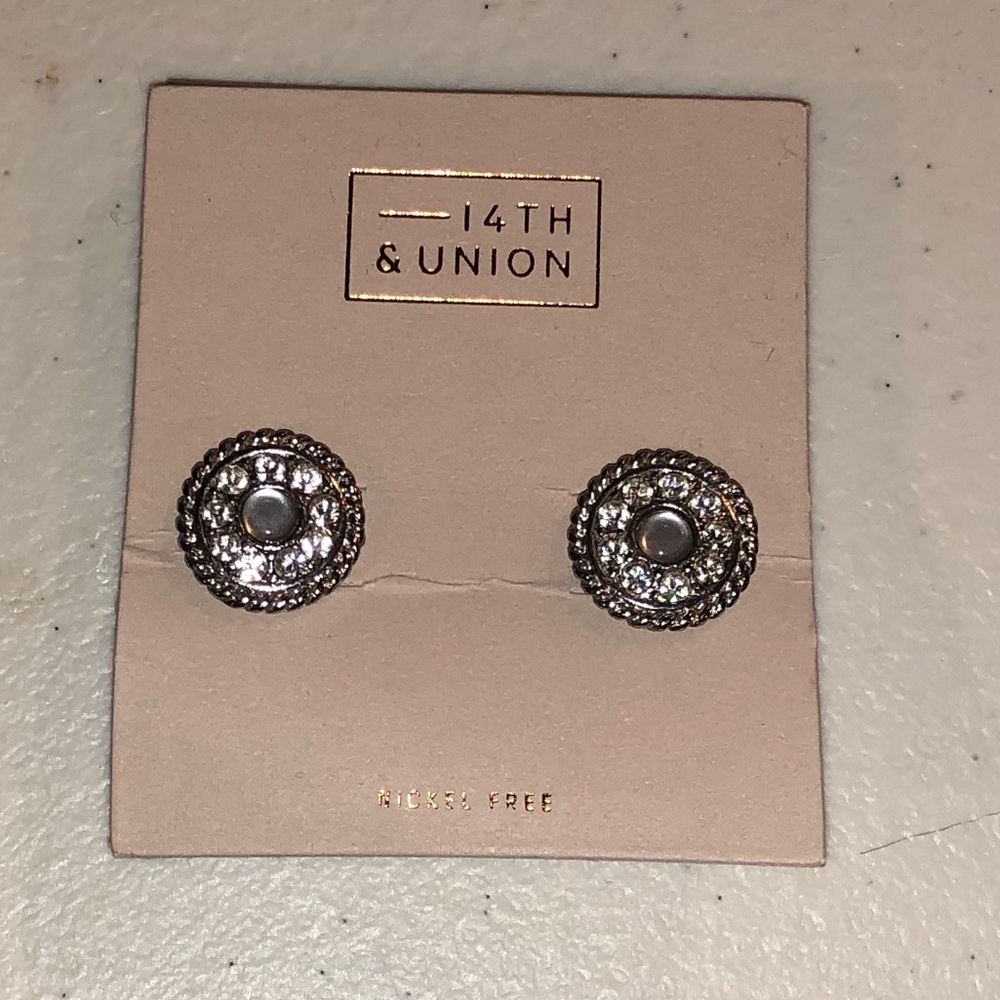 14th & Union Earrings Silver and Diamond
